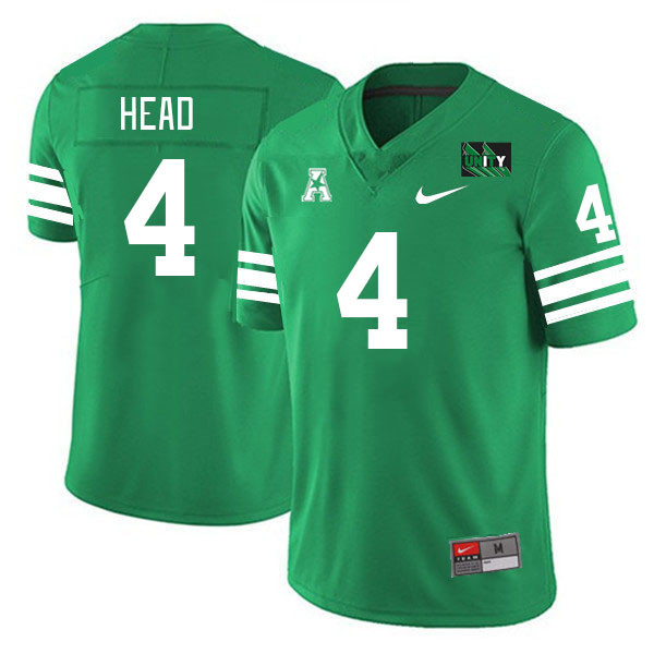 Men #4 JD Head North Texas Mean Green 2023 College Football Jerseys Stitched-Green